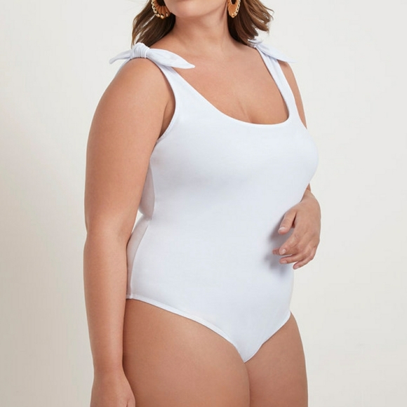 Eloquii Tie Shoulder Bodysuit - Picture 2 of 2